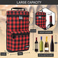 Insulated 2 Bottle Wine Bag Tote Leakproof Carrier Cooler Plaid Red