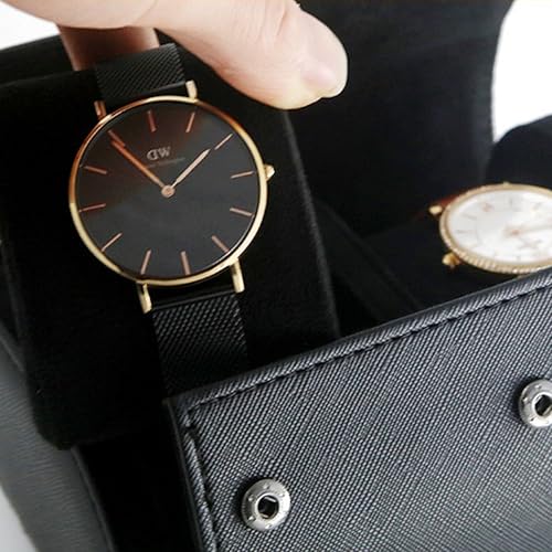 Longjet Watch Roll Travel Case for Men Portable Watches Organizer Box