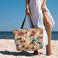 Beach Bag for Women Plam Tree Print Beach Tote Bag Waterproof Sandproof Large Bags with Zipper Big Capacity for Travel