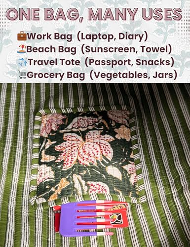 100% Cotton Quilted Tote Bag For Women