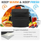 Double Layer Cooler Insulated Lunch Bag Adult Lunch Box Large Tote Bag for Men (Black)