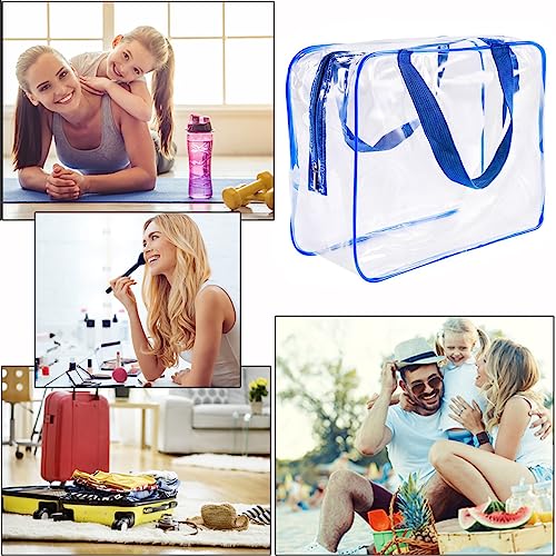 2Pcs Crystal Clear PVC Travel Toiletry Bag Kit for Women Men (2 Count)