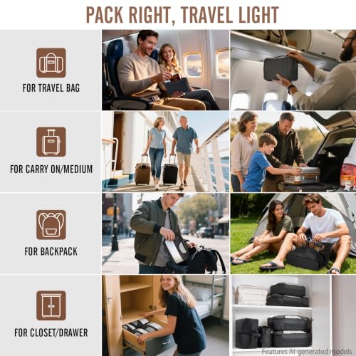 10 Set Packing Cubes for Travel Essentials (99 Count)