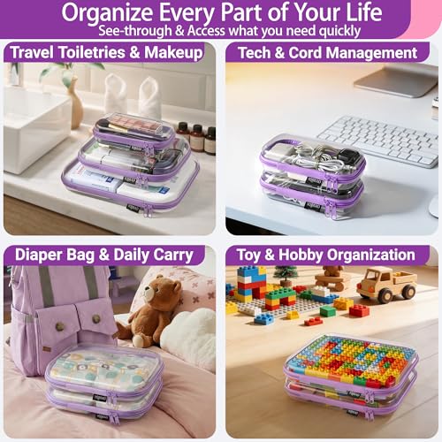 Clear Hard Shell Zipper Cases (6 Count)