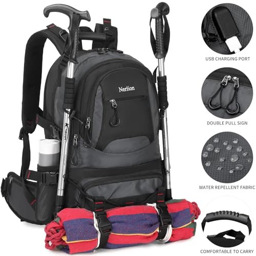 Nerlion 40L Hiking Backpack Travel Backpack for Men Women Camping Waterproof Outdoor Hiking Daypack Lightweight Backpack