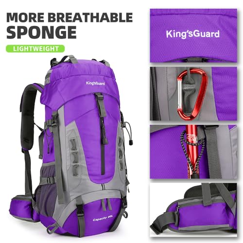 60L Hiking Backpack for Men and Women Lightweight Camping Hiking Backpack with Rain Cover Large Waterproof Travel Backpack Backpacking Pack
