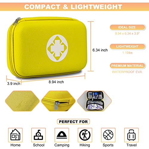 276PCS Hiking First Aid Kit for Home Personal Emergency Supplies Compact Bag for Backpack (276 Count)