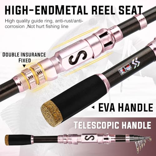 Portable Telescopic Fishing Rod with Carbon Fiber Material and Precision Carved Reel Seat