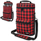 Insulated 2 Bottle Wine Bag Tote Leakproof Carrier Cooler Plaid Red
