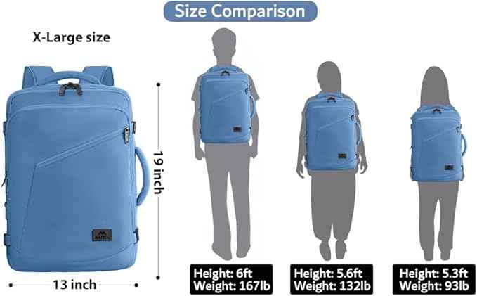MATEIN Cute Backpack for Women, Nurses Teacher, Expandable Water Resistant Carry on Backpacks for Business Trip, 45L Rucksack for Traveler Outdoor Sports, Gift for Traveling
