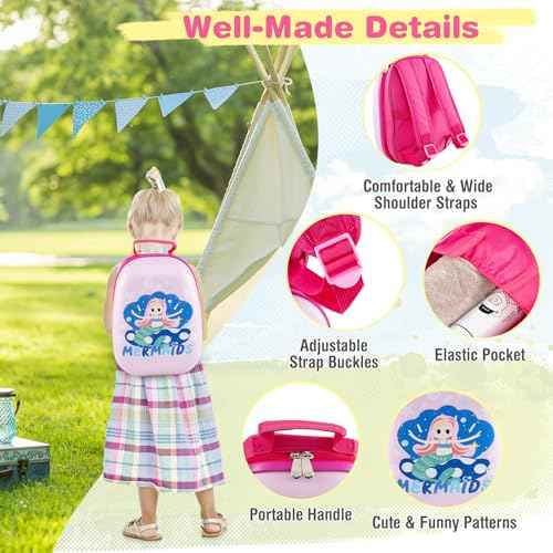 Kids Luggage 12" Toddler Backpack & 16" Travel Suitcase with Wheels (2 Count)