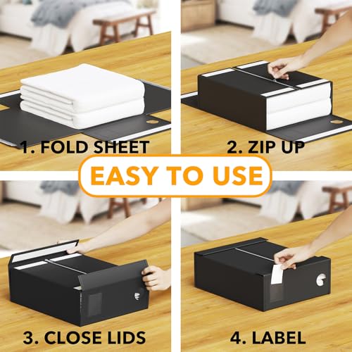 12 Pack Bed Sheet Organizers and Storage (12 Count)