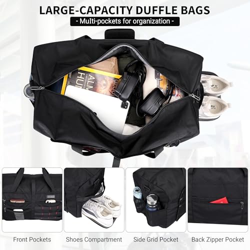 Foldable Duffle Bag for Men Large 65L Travel with Shoe Compartment