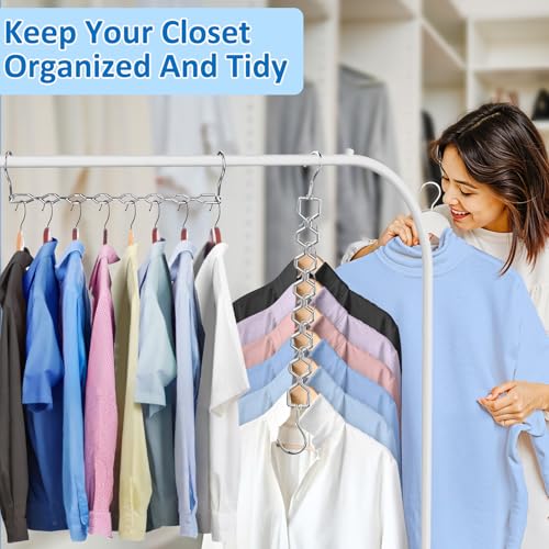 Space Saving Hangers for Clothes 6 Pack Sturdy Metal Hangers Heavy Duty (6 Count)