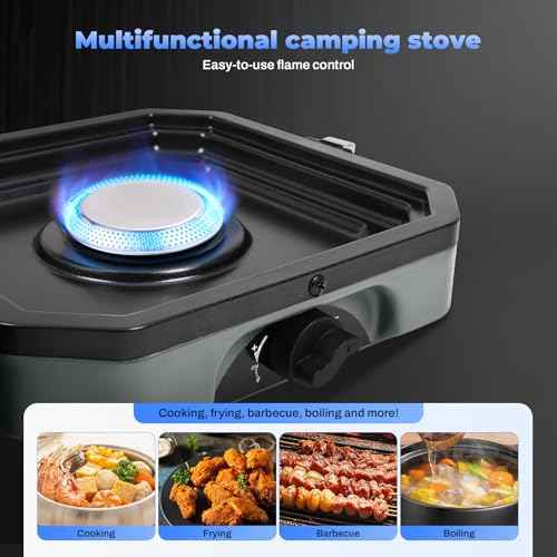 Adjustable 2 Burner Portable Stove with 16000 BTU