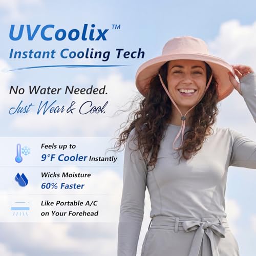UVCoolix Women's UPF 50+ Wide Brim Cooling Sun Hat