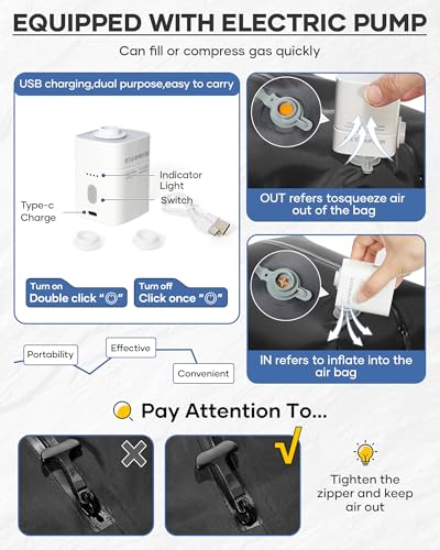 Vacuum Backpack Travel with Pump