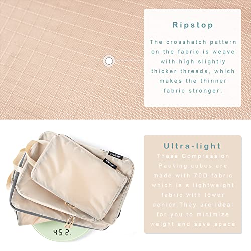 6 Set Ultralight Compression Packing Cubes Packing Organizer for Travel Accessories Luggage Suitcase Backpack