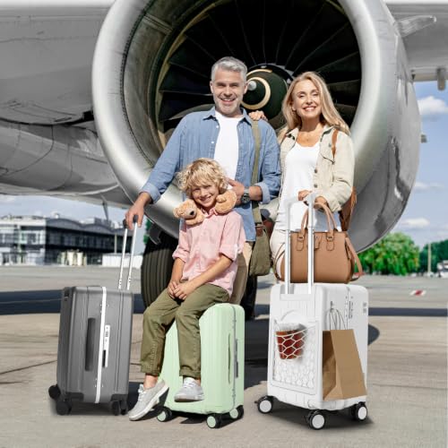 20" Carry On Luggage Double Handle Suitcase with Net Pocket