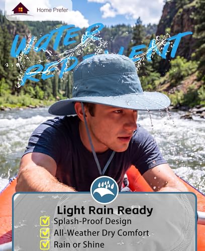 Men's Sun Hat UPF 50+ Wide Brim Bucket Hat Windproof Fishing Hats