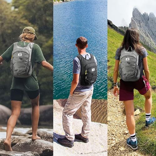 15L Foldable Hiking Backpack Lightweight Packable Travel Daypack with Chest Strap Small Outdoor Folding Back Pack Collapsible Bag for Women Men