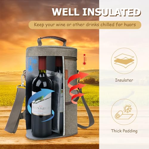 2 Bottle Wine Cooler Tote Carrier