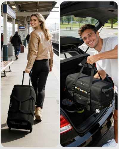 22 Inch Rolling Duffle Bag with Wheels for Men