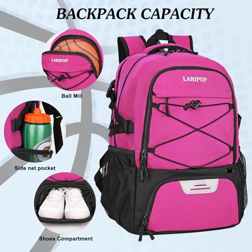 Basketball Backpack Large Sports Basketball Bag with Dedicated Ball Slot & Ventilated Shoe Compartment for Soccer Volleyball Gym Training Travel