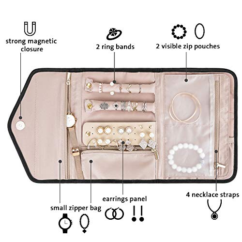 Travel Jewelry Organizer Roll Foldable Jewelry Case