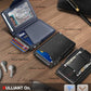 Men Slim Leather Wallet Metal Case Money Clip
