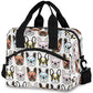 Cute Animal Dog French Bulldog Glasses Insulated Lunch Tote Bag Reusable Cooler Lunch Box with Shoulder Strap for Work Picnic School Beach (multi 14)