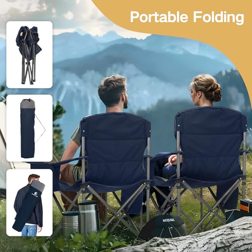 Oversized Fully Padded Camping Chairs with Lumbar Support (2 Count)