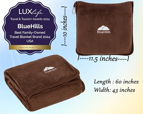 Premium Soft Travel Blanket Pillow Air Plane Essentials