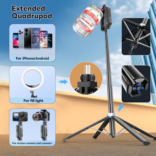 71" Selfie Stick Phone Tripod with Wireless Remote & 2 Fill Lights