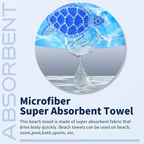 Microfiber Beach Towel Oversized 71x32 Multiple with Bag 4 Pack Bulk (4 Count)