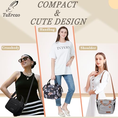 Hibiscus Small Lunch Bag Lightweight Insulated Lunch Box for Women Work Portable Soft Cooler for Picnic Travel Road Trips