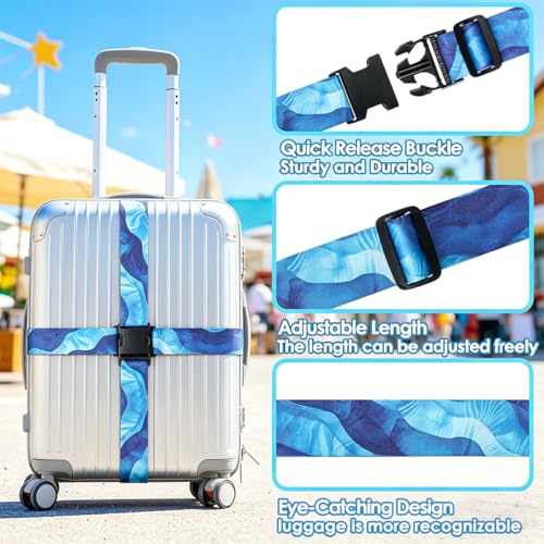 4 Pack Luggage Straps for Suitcases Adjustable Luggage Belt Suitcase Strap Travel Bag Accessories (4 Count)