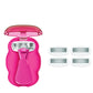 Women's Mini Travel Razor Shave Kit, 1 Mini Travel Razor Handle + 5 Blade Refills, Super Pink