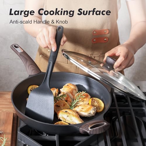 12.5inch Nonstick Frying Pan Paella Pan with Lid