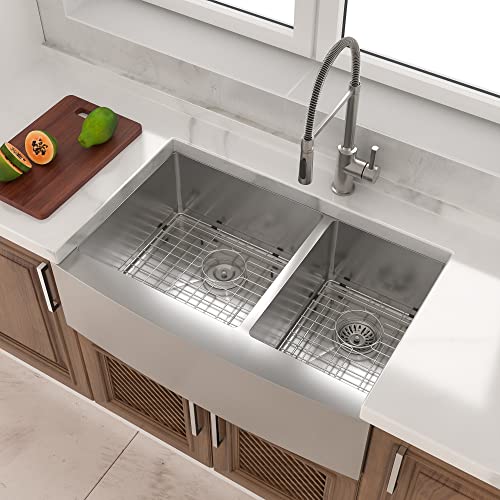 33 Inch Farmhouse Sink Double Bowl 60