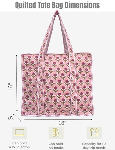 100% Cotton Quilted Tote Bag For Women