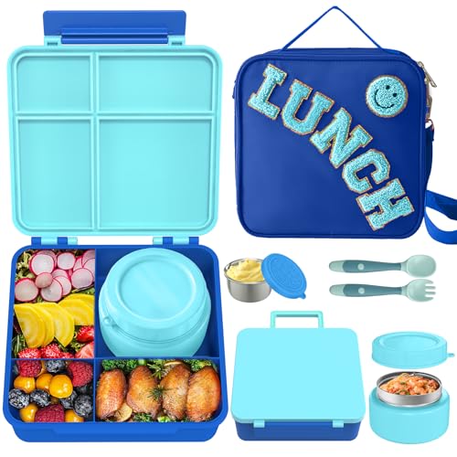 Kids Lunch Box with Thermo Insulated Lunch Bag for School (8 Count)