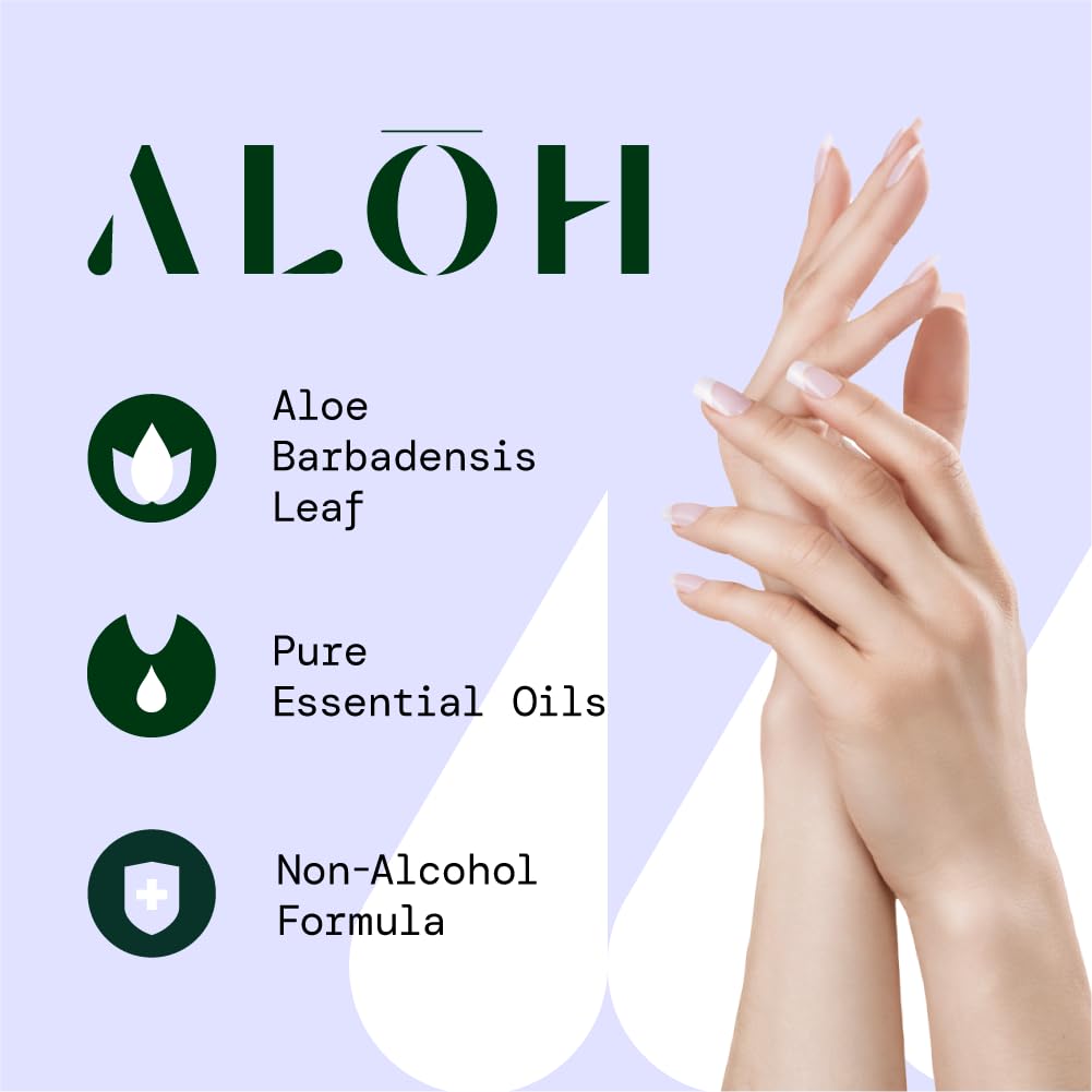 ALŌH Sweet Orange Bergamot + Aloe Sanitizing Hand Wipes - Clean Hands, Clear Mind - On The Go Hand Sanitizer Wipes for Kids and Adults - Travel Size (6 Pack, 20ct Wipes)