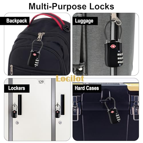 5pcs TSA Approved Luggage Locks with 10pcs Zipper Locks (5 Count)