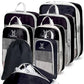 8 Set Space Saving Compression Packing Cubes Lightweight Packing Cube Black