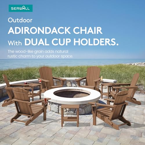 Outdoor Adirondack Chairs with 2 Cup Holders