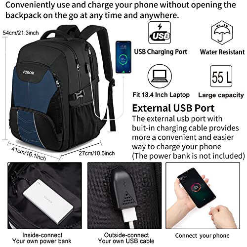 Extra Large Travel Laptop Backpack for Men 55L