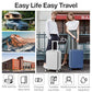 Large Checked Luggage with Cup Phone Holder and Charger Hard Shell Suitcases with Spinner Wheels