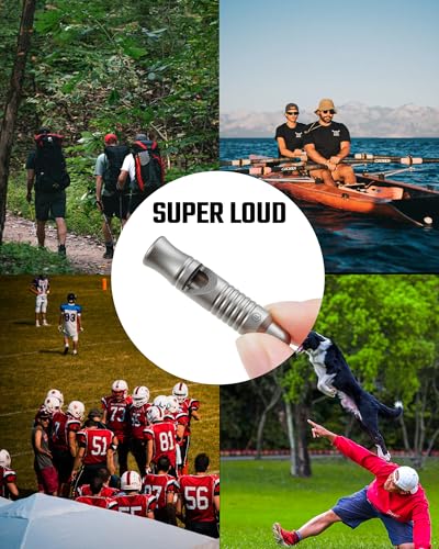 KA56 Titanium Whistle for Emergency Survival Hiking Camping and Everyday Carry Keychain Whistle 120dB Loud Clear Sound Lightweight Portable Outdoor Gear