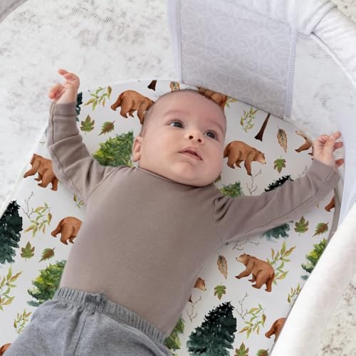 Stretch Fitted Bassinet Sheet Set BROLEX 2 Pack Cradle Sheets for Bassinet Pad (2 Count)